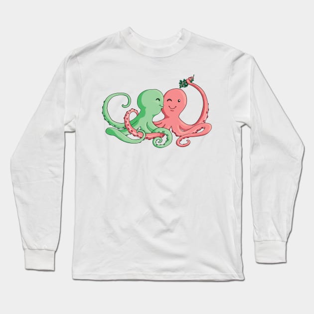 Octi Mistletoe Long Sleeve T-Shirt by Thedustyphoenix